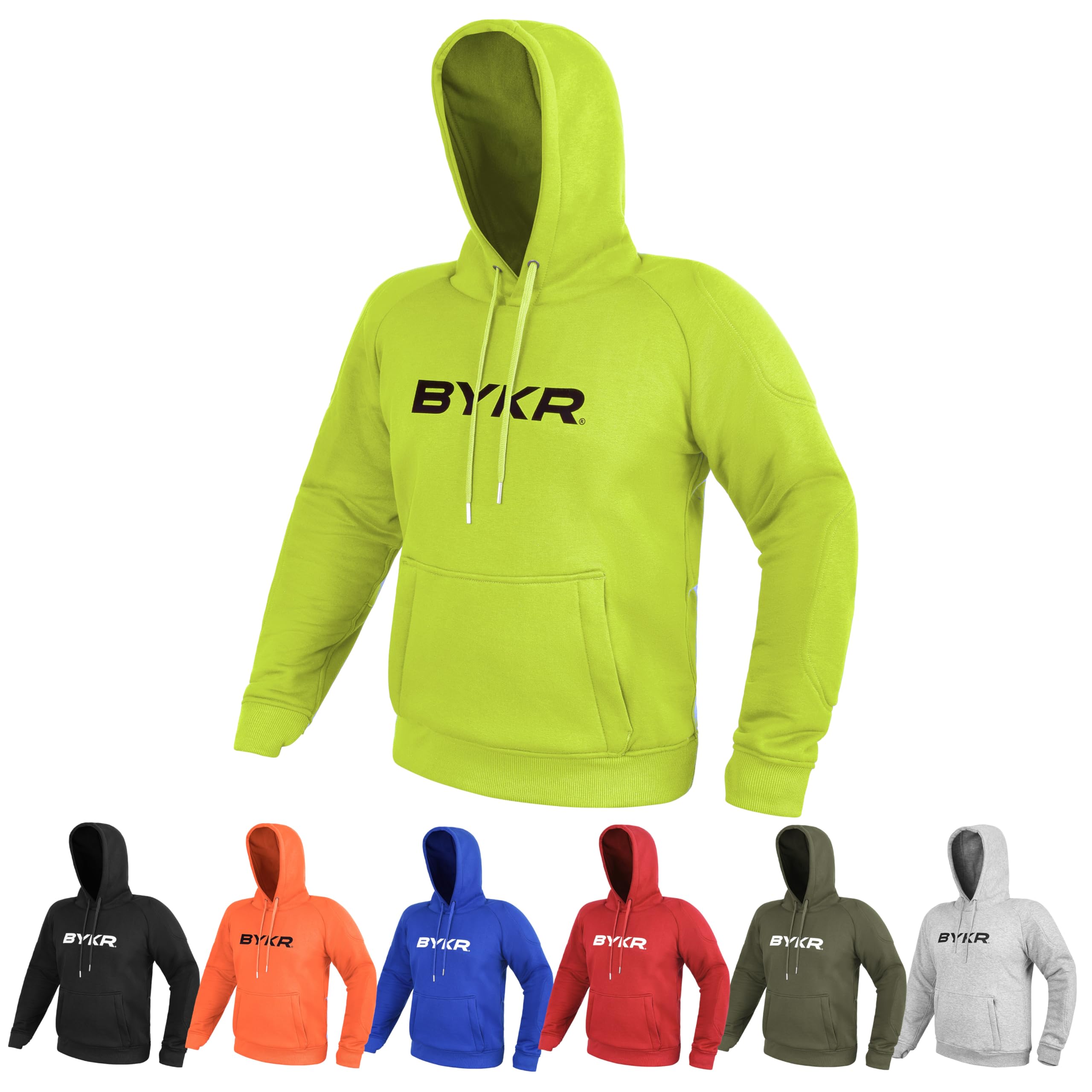 BYKR Motorcycle Hoodie for Men & Women Biker Motorcycle Jackets Breathable Motorbike Riding Sweatshirt All Weather CE Armored
