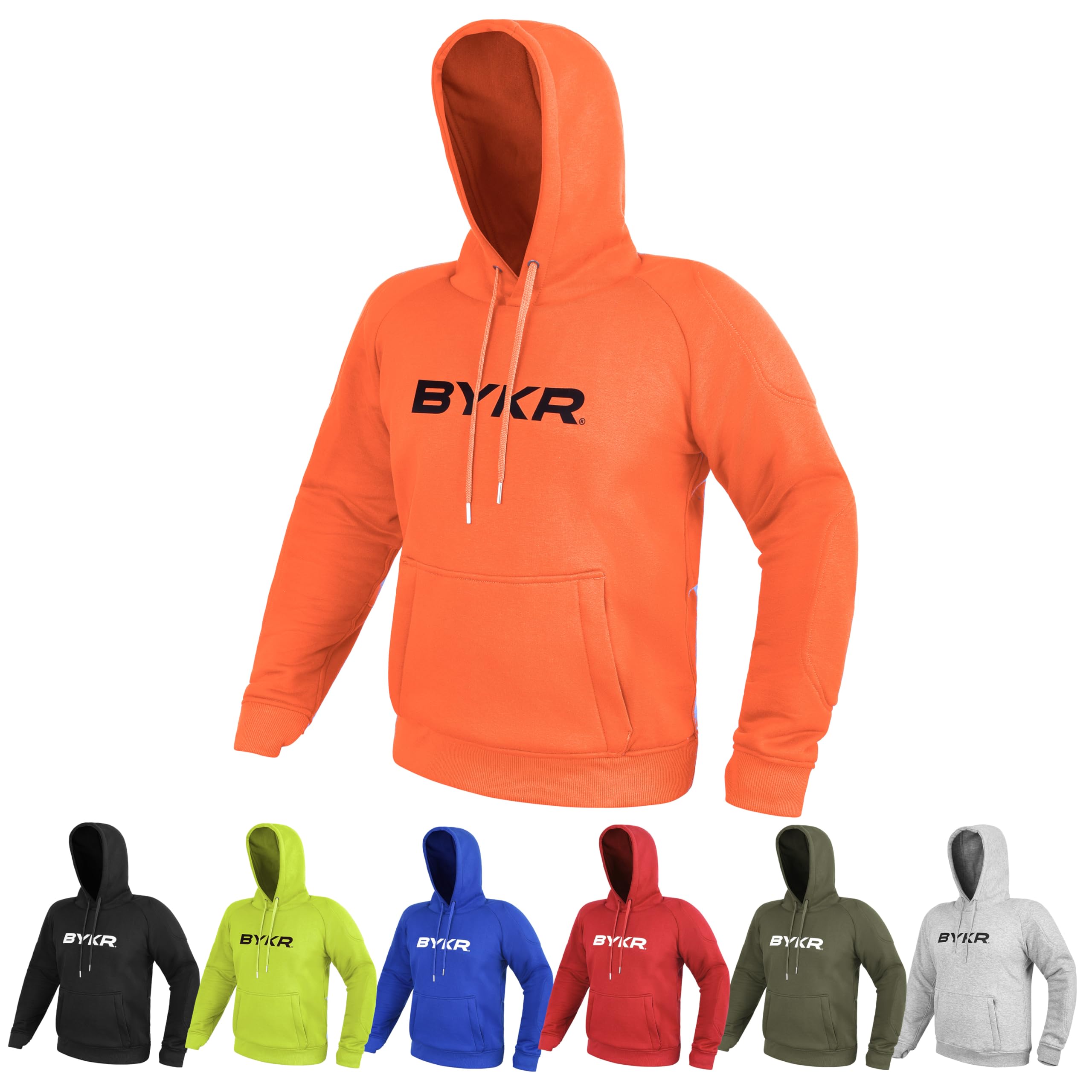 BYKR Motorcycle Hoodie for Men & Women Biker Motorcycle Jackets Breathable Motorbike Riding Sweatshirt All Weather CE Armored