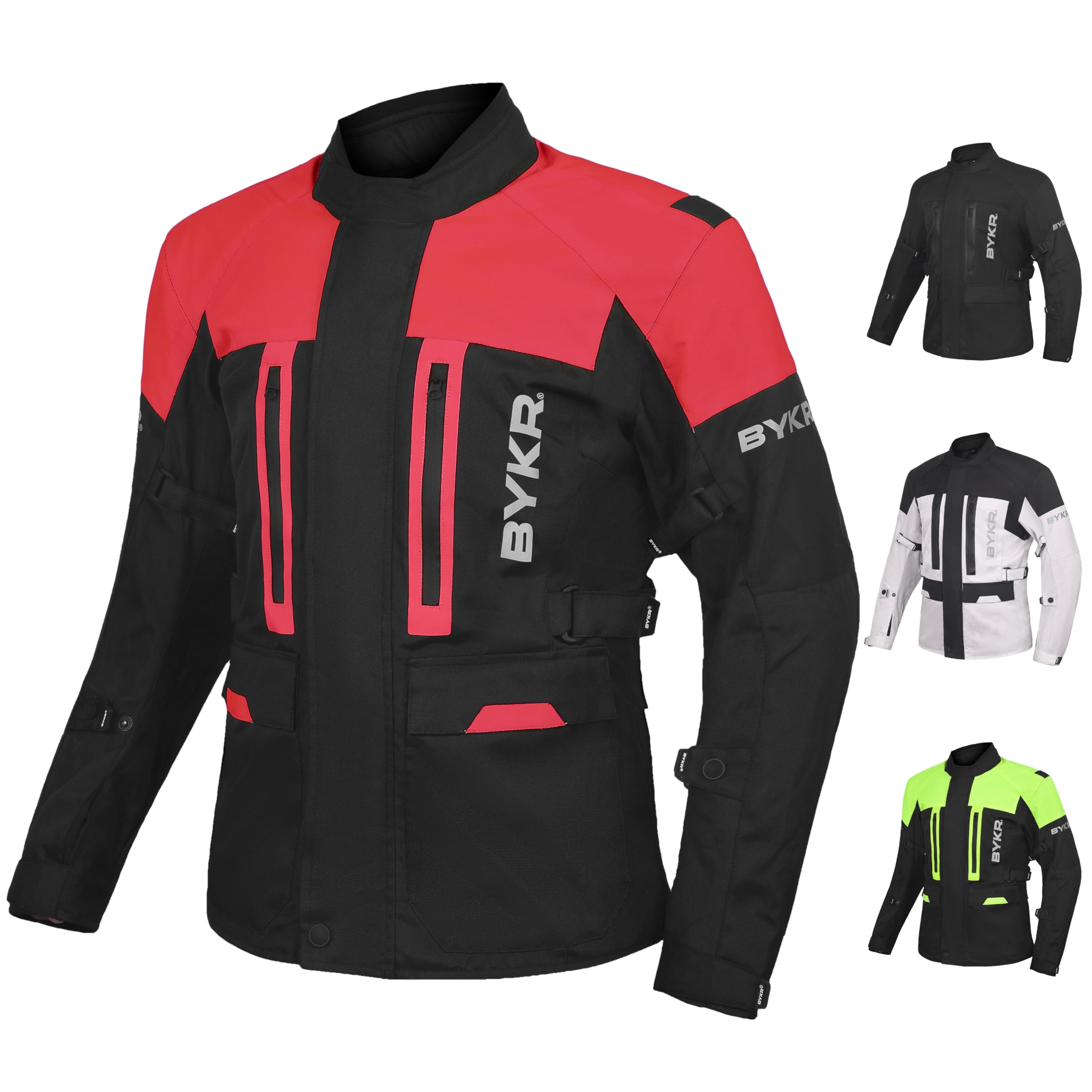 BYKR Adventure Touring Motorcycle Jacket For Men & Women Enduro Biker Textile Riding Gear CE Armored