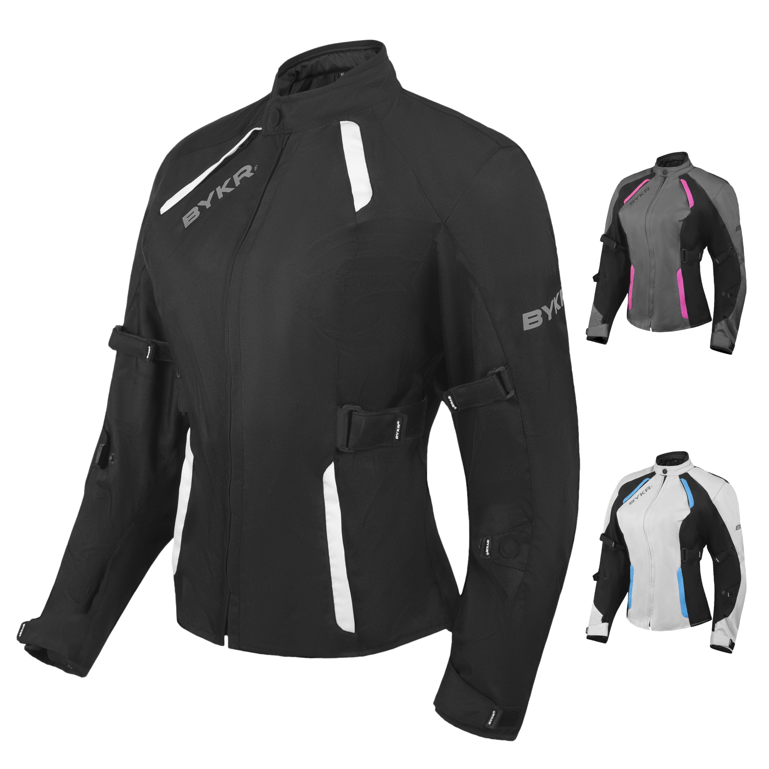 BYKR Womens Motorcycle Jacket For Women Ladies Motorsports Enduro Biker Adventure CE Armored Powersports Protective Gear for Female Motorbike Riders Jackets