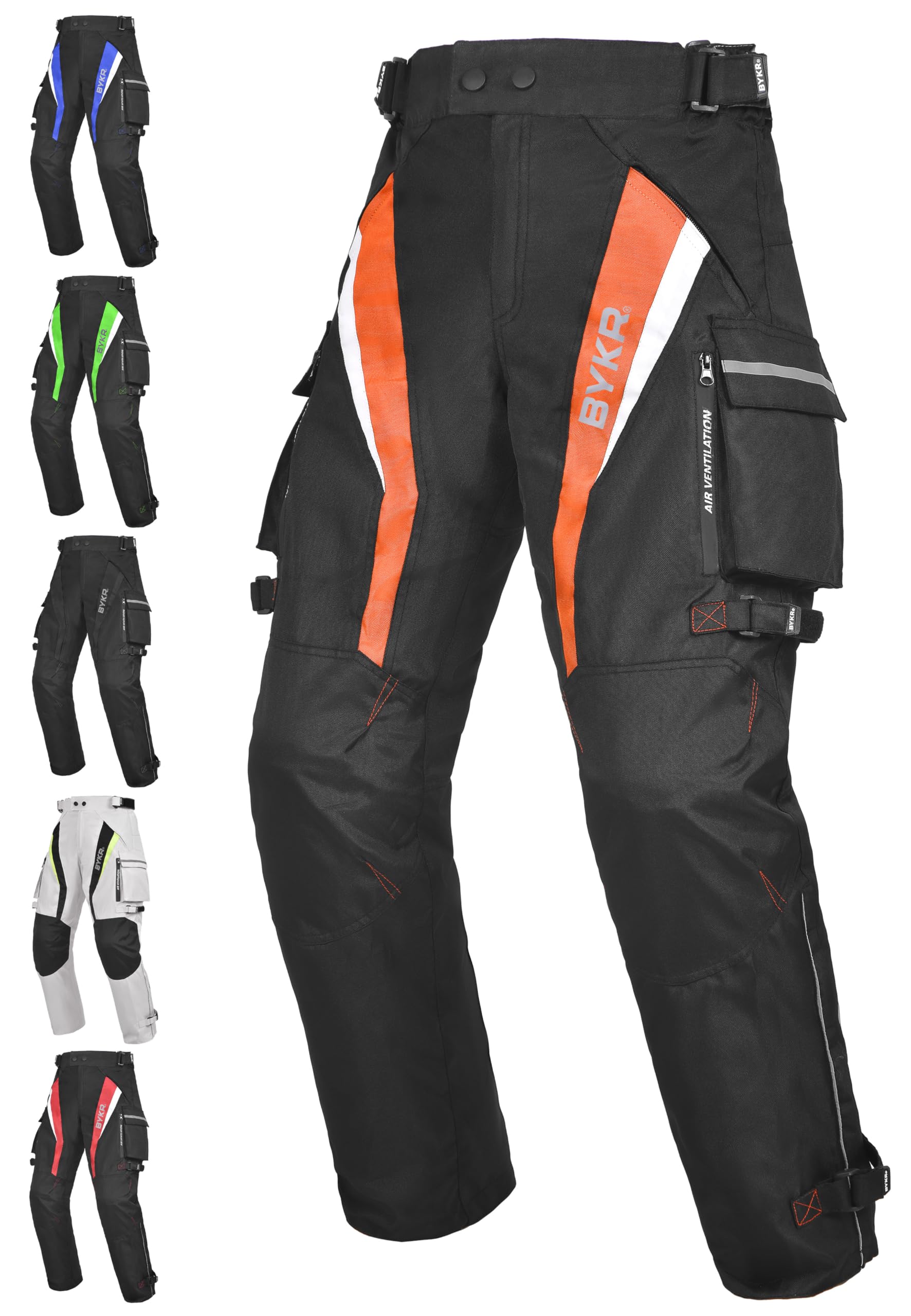 BYKR Motorcycle Pants for Men & Women Armored Cordura Overpants Enduro ATV Dual Sports Motocross Cargo Touring Adventure Pant