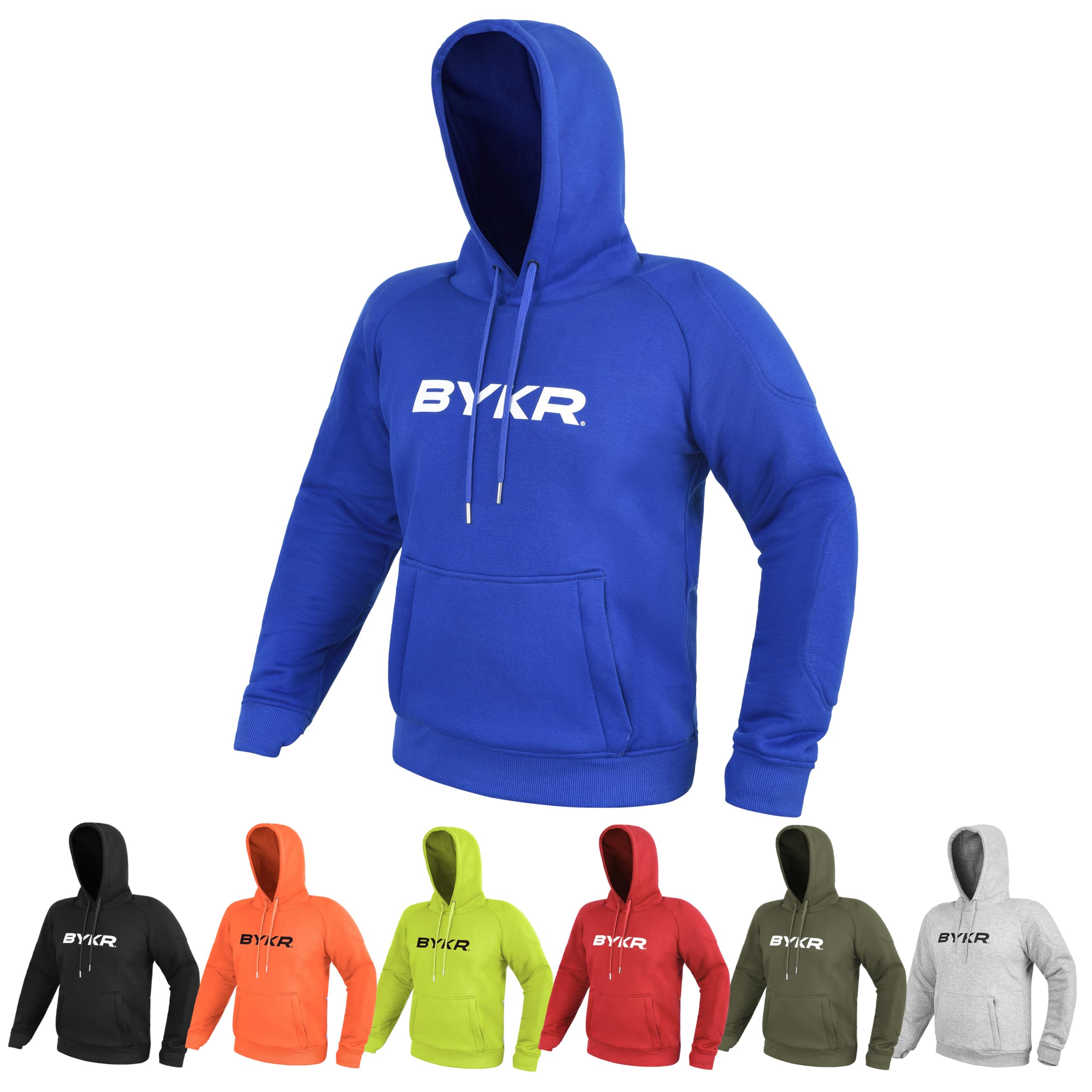 BYKR Motorcycle Hoodie for Men & Women Biker Motorcycle Jackets Breathable Motorbike Riding Sweatshirt All Weather CE Armored