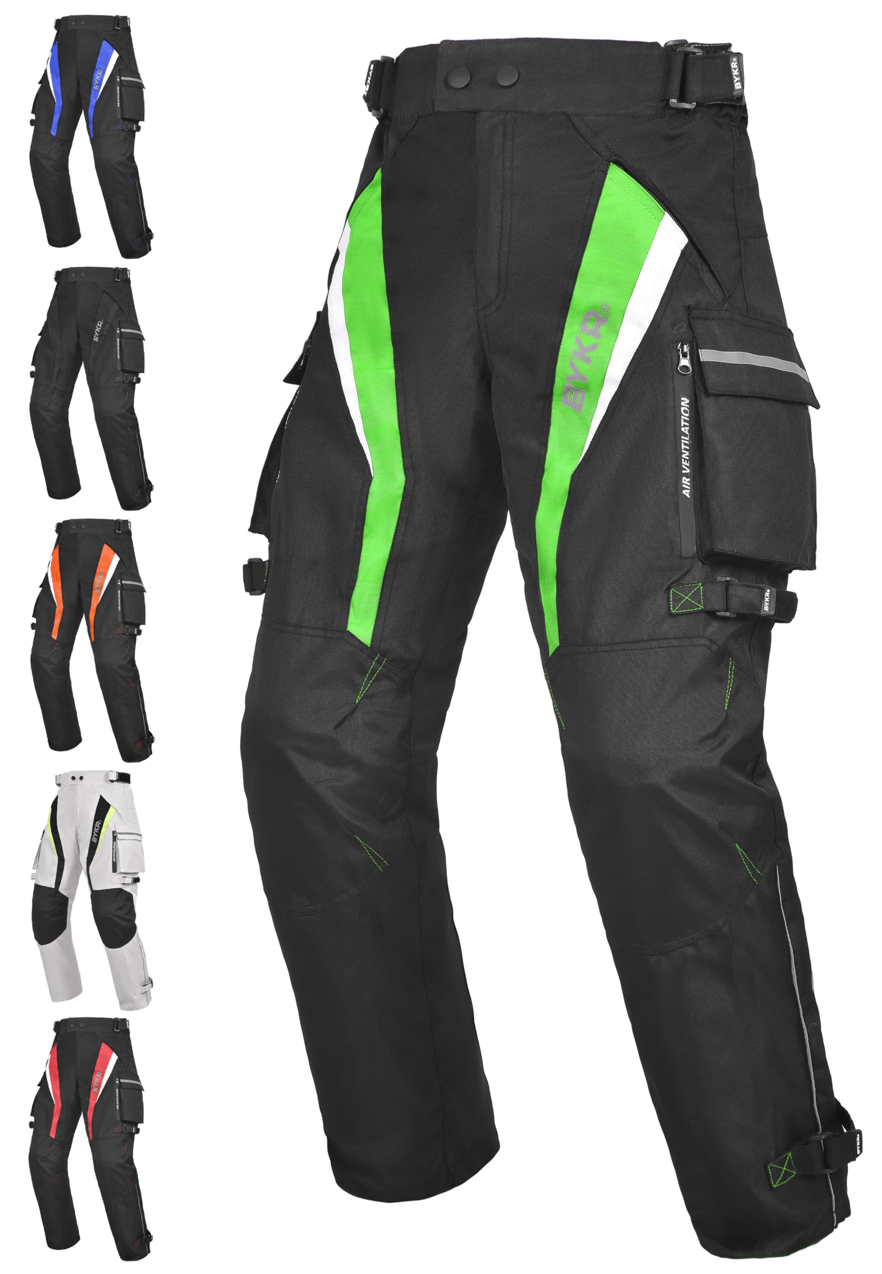 BYKR Motorcycle Pants for Men & Women Armored Cordura Overpants Enduro ATV Dual Sports Motocross Cargo Touring Adventure Pant