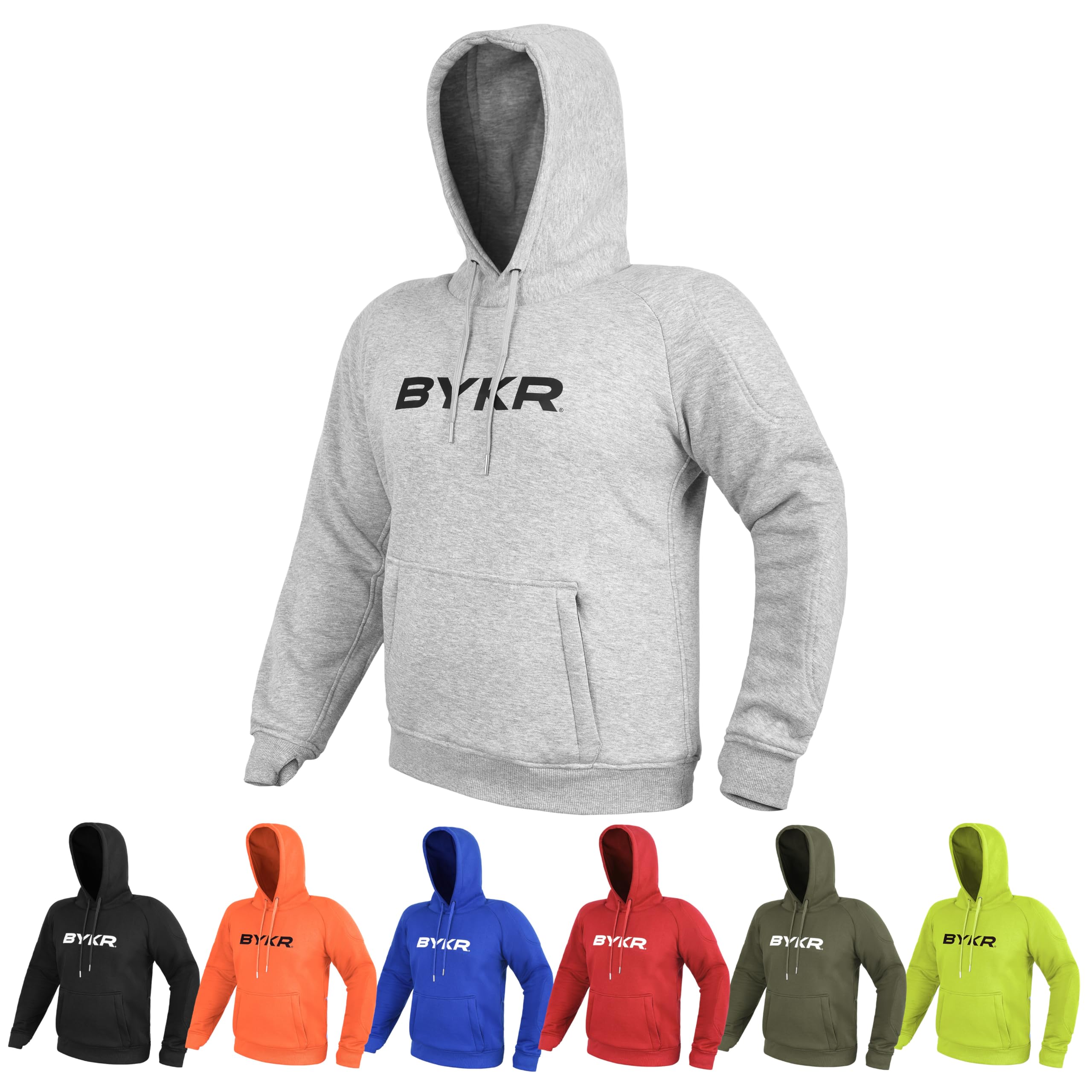 BYKR Motorcycle Hoodie for Men & Women Biker Motorcycle Jackets Breathable Motorbike Riding Sweatshirt All Weather CE Armored