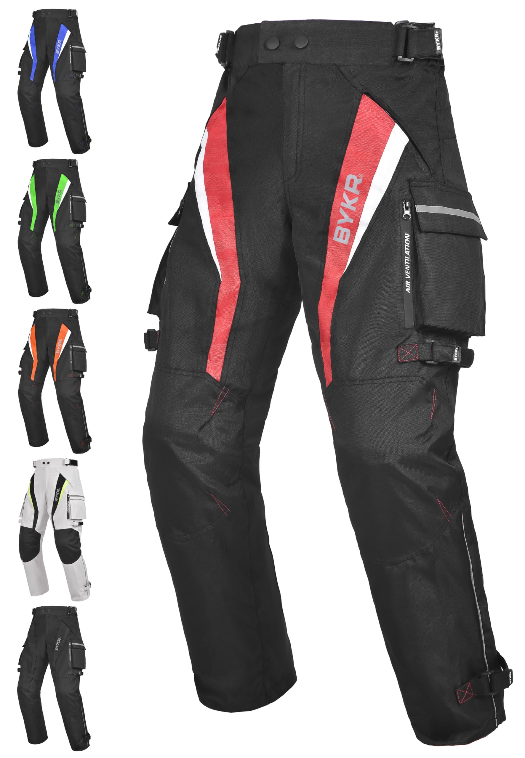 BYKR Motorcycle Pants for Men & Women Armored Cordura Overpants Enduro ATV Dual Sports Motocross Cargo Touring Adventure Pant