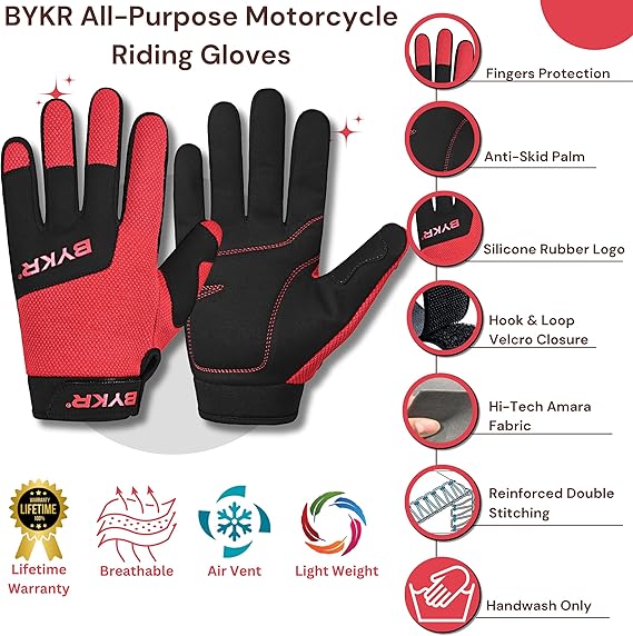 Motorcycle Gloves for Men & Women Tactical Protection for Dirt Bike BMX MX Motocross & ATV Mountain Bike Riding Gloves All-Weather Sports Motorbike Cycling Racing Gloves Stay Safe, Ride in Style